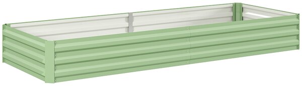 Outsunny Metal Raised Garden Bed Planter Box Outdoor Planters for Growing Flowers, Herbs, Green, Light Green