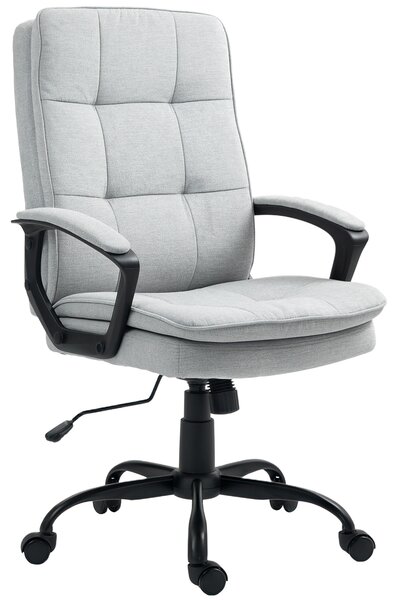 HOMCOM Dual-Layer Padding Fabric Office Chair - Grey
