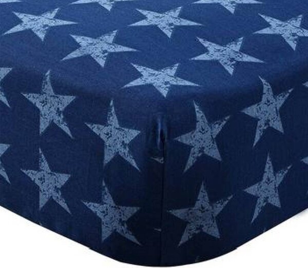Catherine Lansfield Stars and Stripes Fitted Sheet Blue