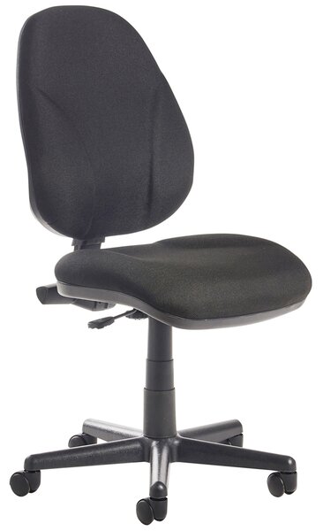 Full Lumbar 1 Lever Operator Chair No Arms, Black