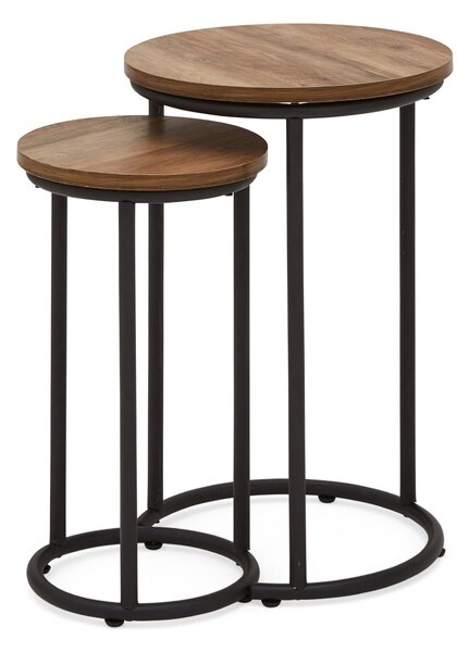 Fulton Nest of Tables Pine Effect Brown