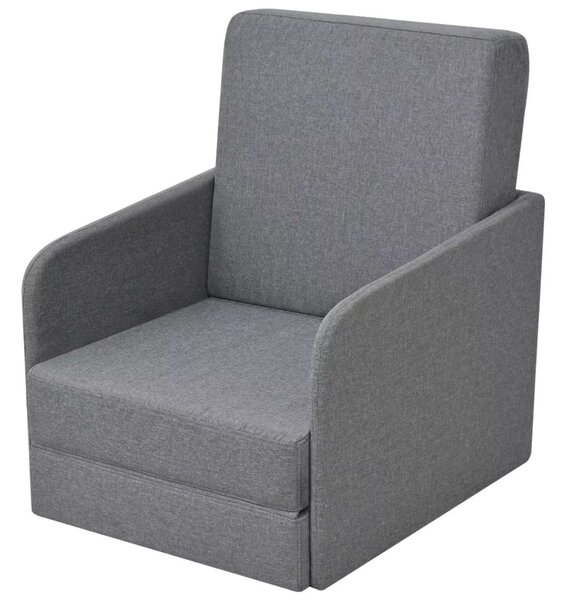 Convertible Sleeper Chair Light Grey Fabric