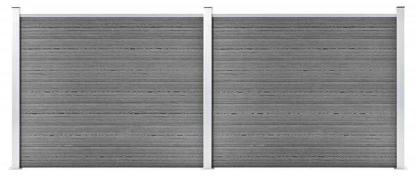 Fence Panel Set WPC 353x146 cm Grey