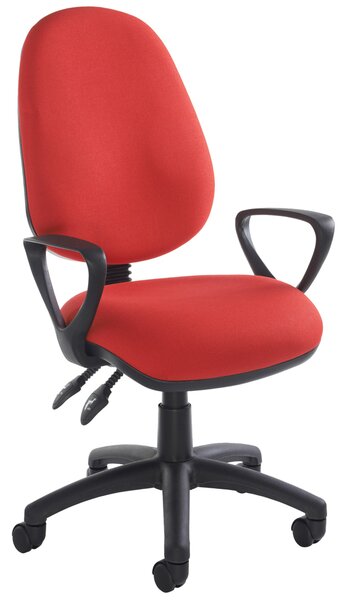 Vantage 2 Lever Operator Chair With Fixed Arms, Red