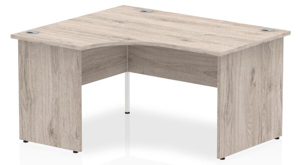 Vitali Panel End Left Hand Ergonomic Desk , 140wx120/80dx73h (cm), Grey Oak