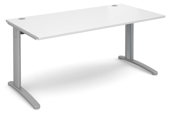 Trinity Rectangular Desk, 160wx80dx73h (cm), Silver/White