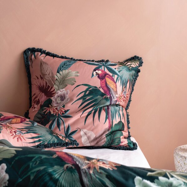 Linen House Fernanda 100% Cotton Continental Pillowcase Pink/Blue
