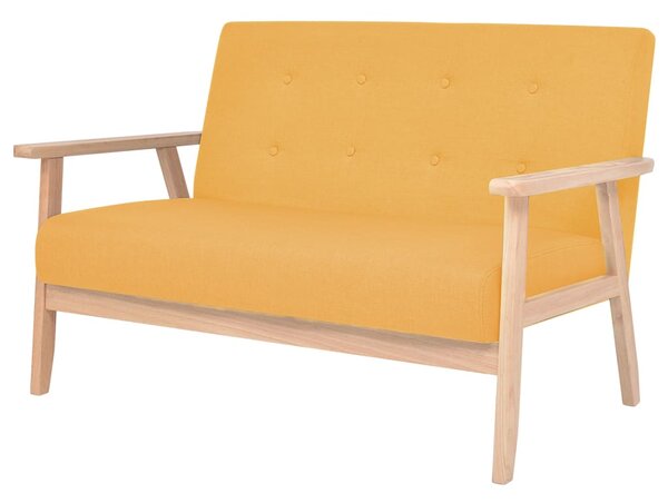 2-Seater Sofa Fabric Yellow