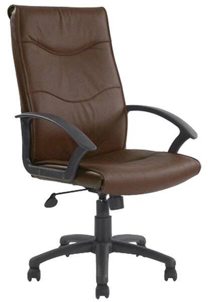 Corbett High Back Leather Faced Chair (Brown)