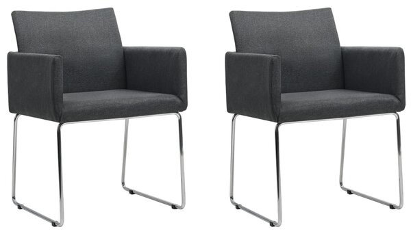 246856 Dining Chairs 2 pcs Dark Grey