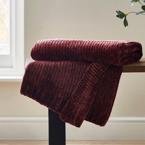 Crystal Chenille Throw Red