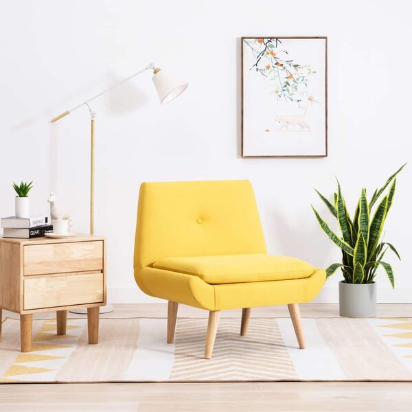 Slipper Chair Yellow Fabric