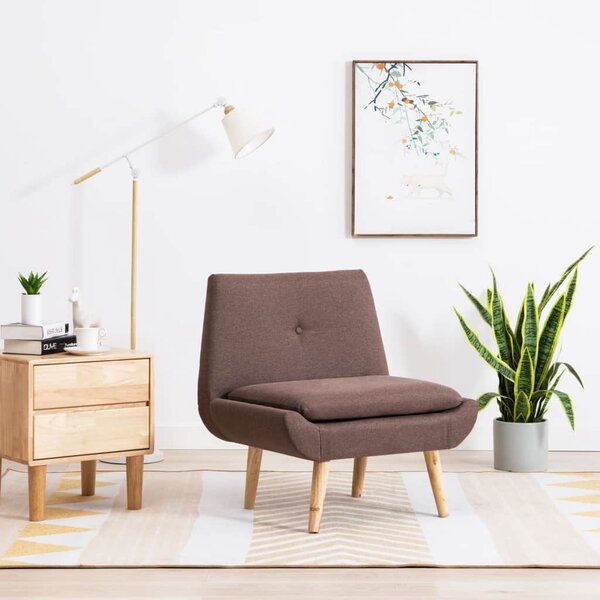 Slipper Chair Brown Fabric