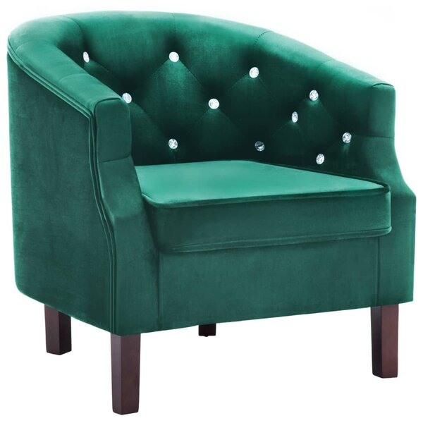 247011 Armchair Velvet Upholstery 65x64x65 cm Green