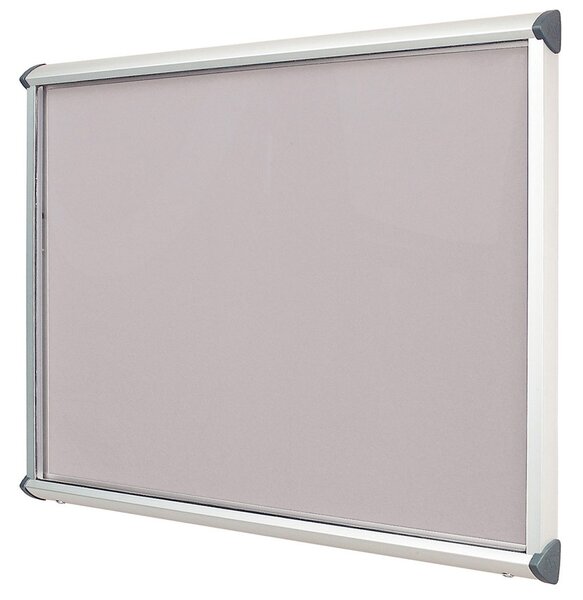 Shield Aluminium Frame Showcase With Top Hinged Doors, Light Grey