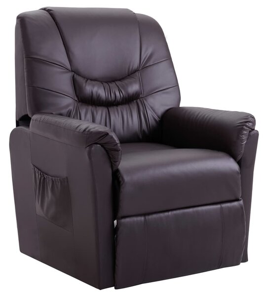 Reclining Chair Brown Faux Leather