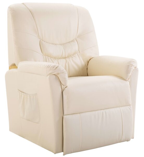 Reclining Chair Cream Faux Leather