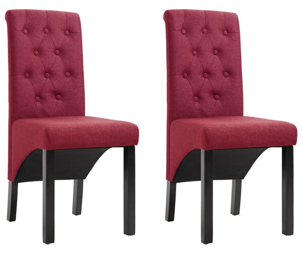 248993 Dining Chairs 2 pcs Wine Red Fabric