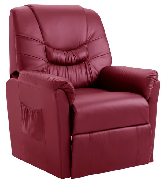 Reclining Chair Wine Red Faux Leather