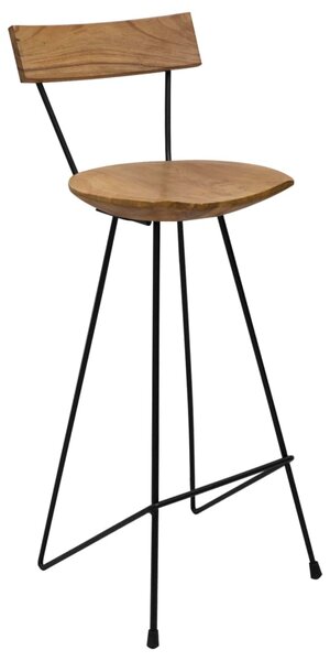 Bar Stools 2 pcs Solid Teak Wood