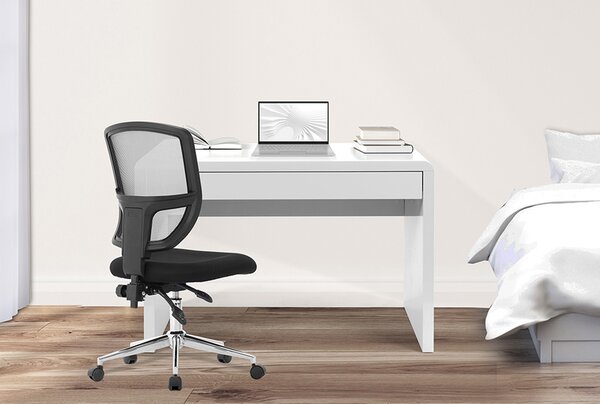 Derry Rectangular Home Office Desk (Gloss White)