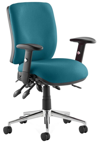 Praktikos Medium Back Posture Operator Chair With Adjustable Arms, Montserrat