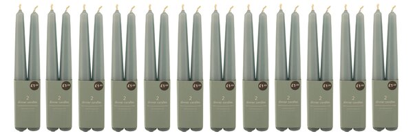 12 Packs of 2 Teal Taper Candles Blue