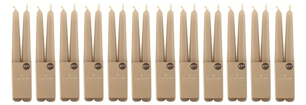 12 Packs of 2 Grey Taper Candles Grey