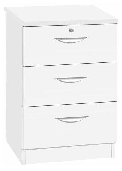 Small Office 3 Drawer CD/DVD Storage Unit, White