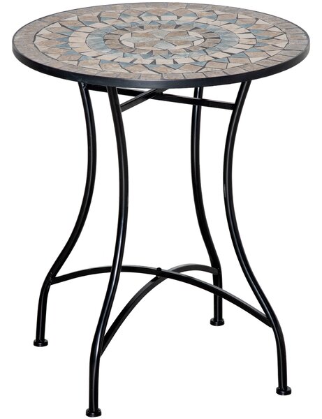 Outsunny Φ60cm Mosaic Outdoor Patio Table - Green