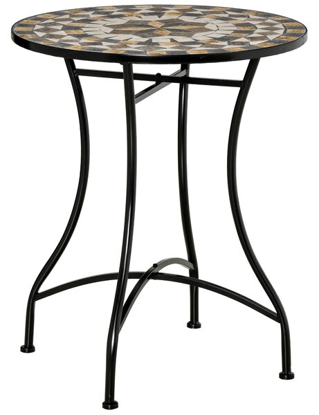 Outsunny Φ60cm Mosaic Outdoor Patio Table - Grey