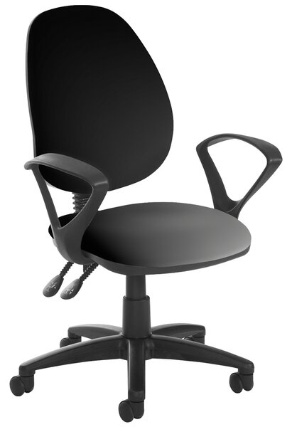 Vantage Plus High Back Pcb Vinyl Operator Chair With Fixed Arms, Grey