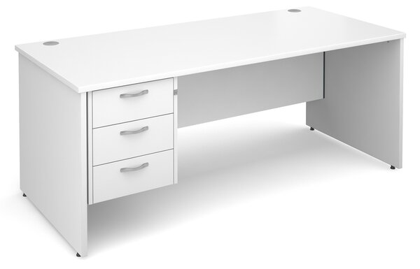 Value Line Deluxe Panel End Clerical Desk 3 Drawers, 180wx80dx73h (cm), White