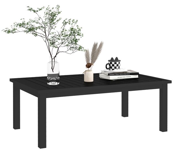 Outsunny 100cm x 60cm Aluminium Outdoor Coffee Table - Black