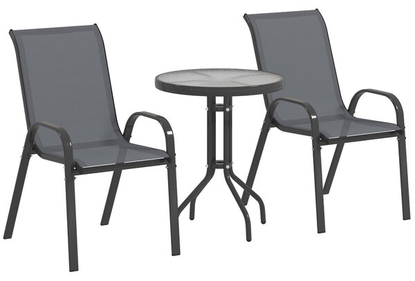 Outsunny Three-Piece Outdoor Garden Set - Grey