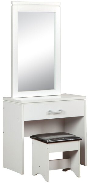 Charles 1 Drawer Dressing Table Set with Mirror White