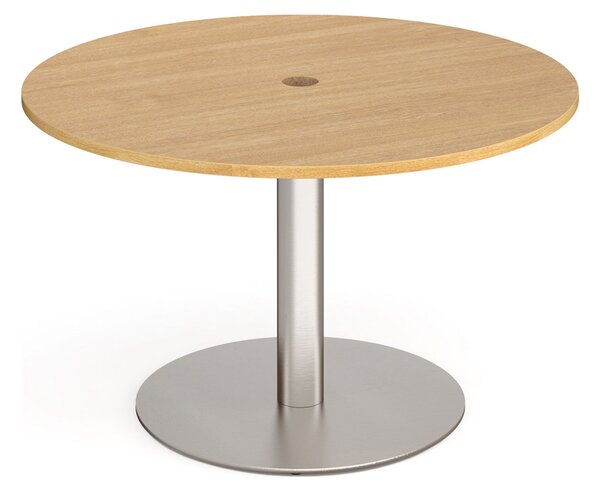 Gerber Power Ready Circular Meeting Table, 120diax73h (cm), Oak