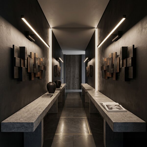 Bathroom LED wall sconce APP1868-1W 80 cm Black