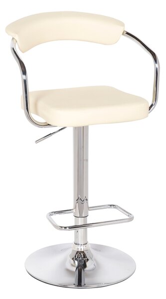 Houston Adjustable Height Swivel Bar Stool, Faux Leather Cream (Natural)
