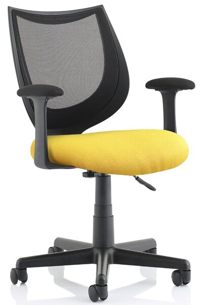 Oreto Mesh Back Chair With Fabric Seat, Senna Yellow