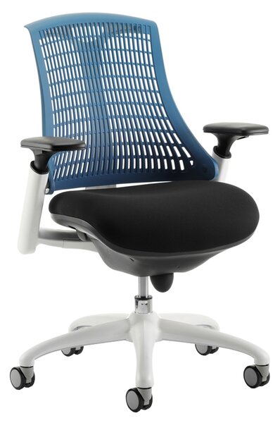Warp White Frame Blue Mesh Back Operator Chair, Blue