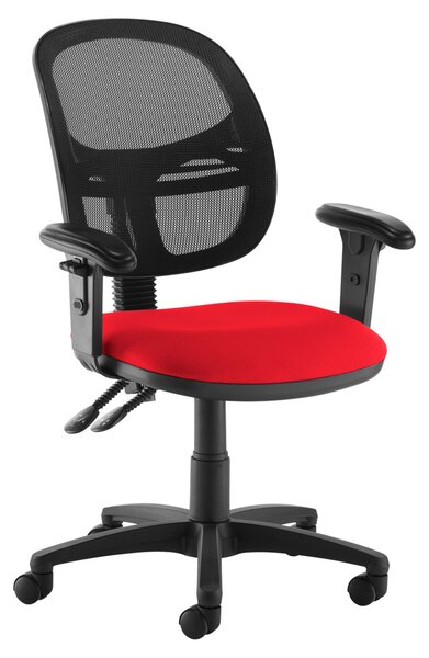 Vantage Medium Mesh Back Operator Chair (Adjustable Arms), Red