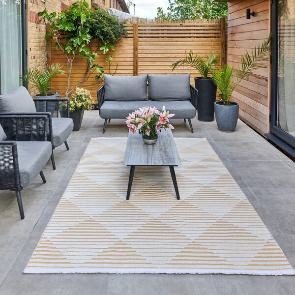 Jazz Geometric Indoor Outdoor Rug cream