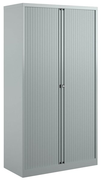 Economy Tambour Cupboard, 100wx47dx199h (cm), Silver