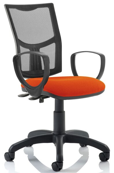 Lunar 2 Lever Mesh Back Operator Chair (Fixed Arms), Tabasco Red
