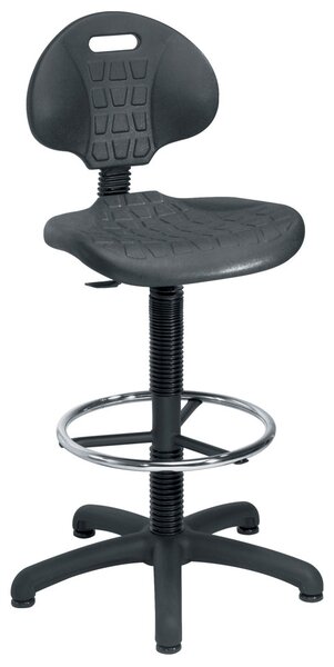 Echo 1 lever Industrial Draughtsman Chair, Black