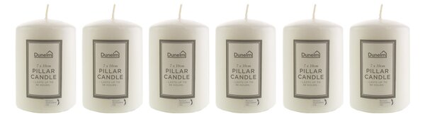 Pack of 6 Essentials White Pillar Candles, 7cm x 10cm White