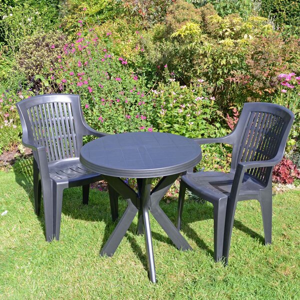 Tivoli 2 Seater Dark Grey Bistro Set with Parma Chairs