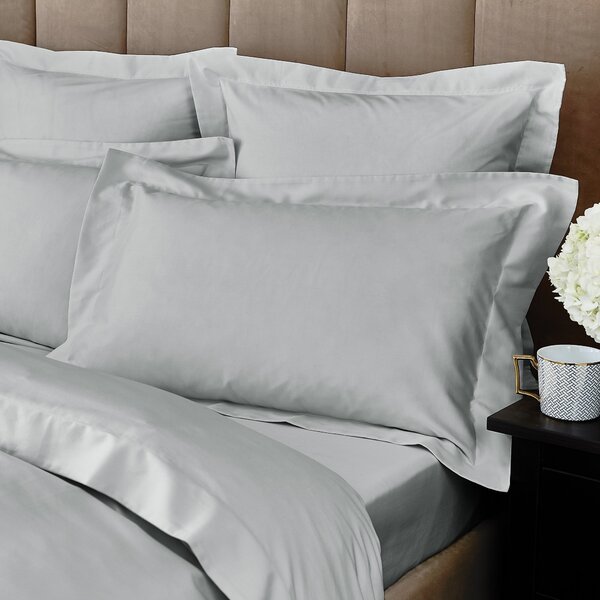 Hotel Cotton 230 Thread Count Sateen Oxford Pillowcase Silver