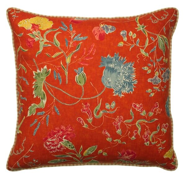 Wild Wood Pumpkin, Sustainable Feather, Cushion, 55cm x 55cm - Andrew Martin Eco-conscious & Linen & Linen Blend Floral